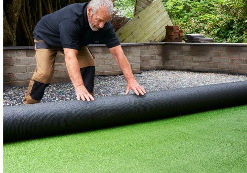 laying artificial turf