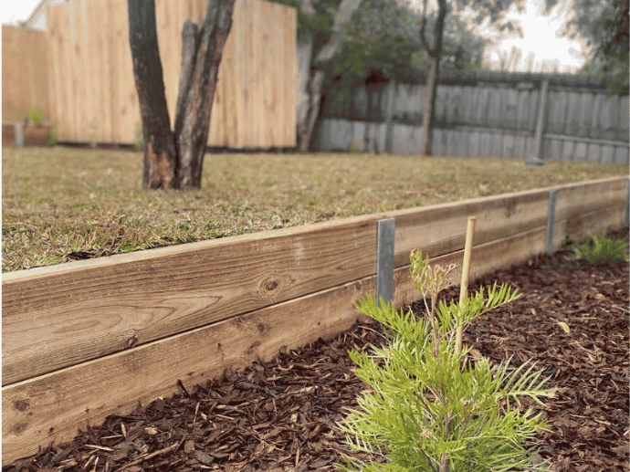 Timber sleeper retaining wall