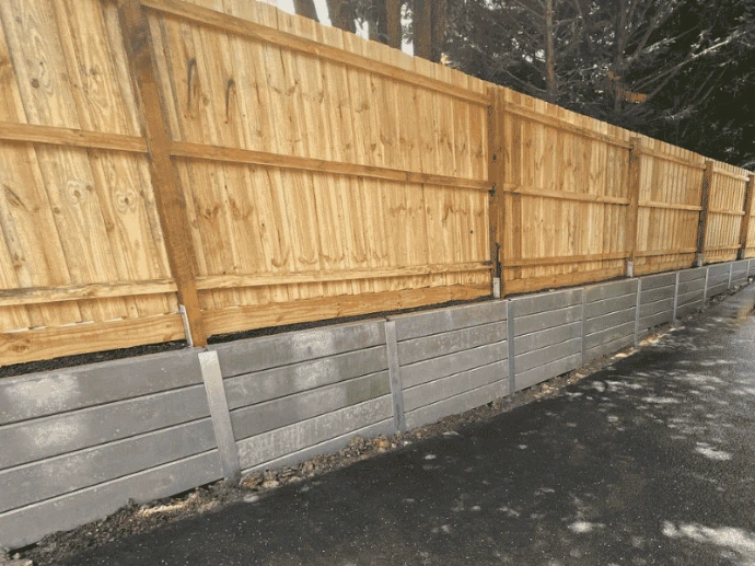 Concrete sleeper retaining wall