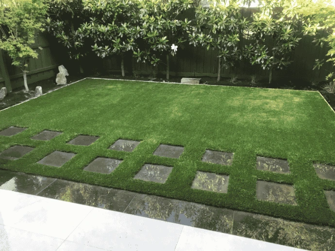 Artificial grass backyard