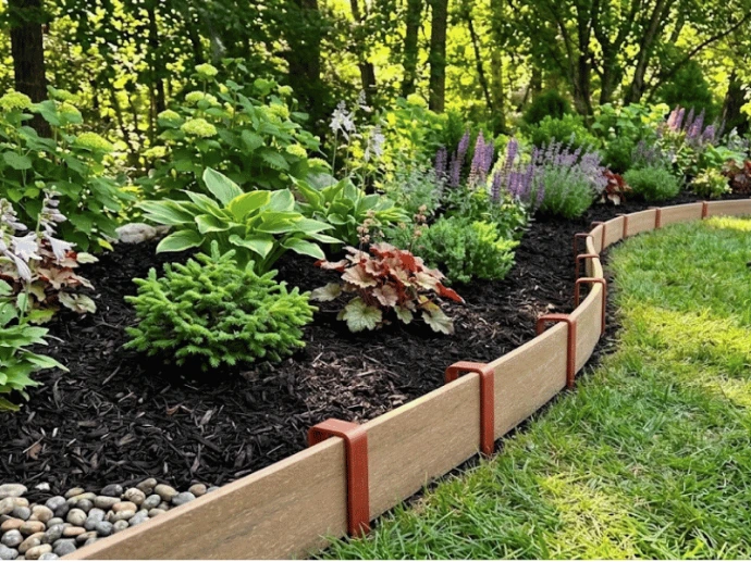 PVC timber look garden edging