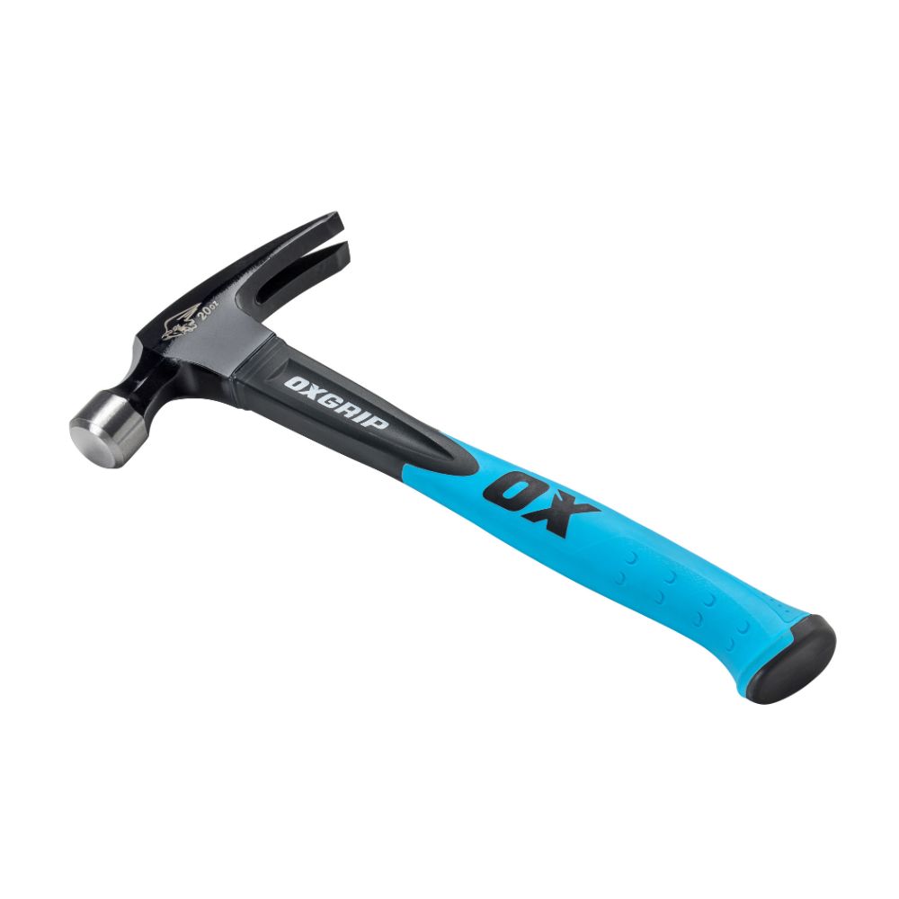 OX TRADE FIBERGLASS HANDLE 20 OZ CLAW HAMMER