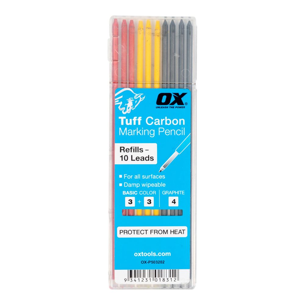 OX TUFF CARBON - BASIC COLOUR & GRAPHITE LEAD (10PK)