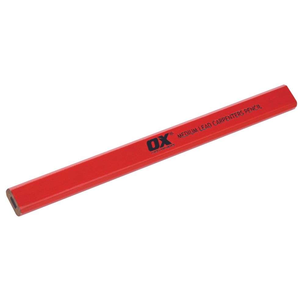 OX TRADE MEDIUM RED CARPENTERS PENCILS - 10 PACK