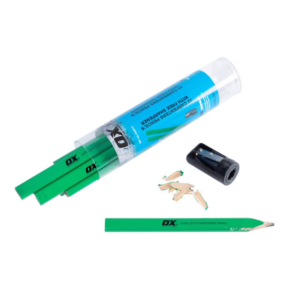 OX HARD GREEN CARPENTERS PENCILS - 10PK