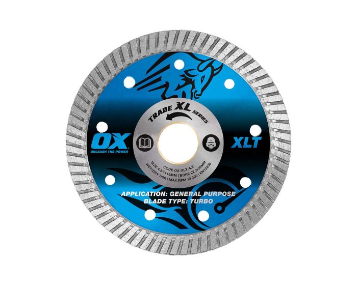 OX TRADE XL TURBO DIAMOND BLADE 115MM - GENERAL PURPOSE