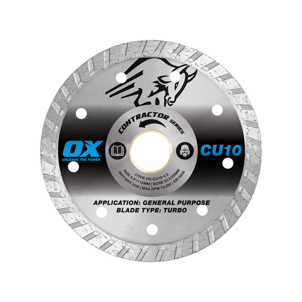 OX CONTRACTOR TURBO DIAMOND BLADE 115MM - GENERAL PURPOSE