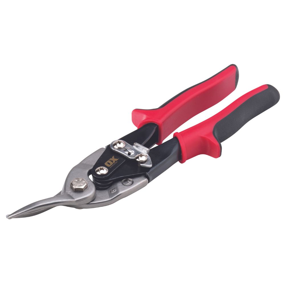 OX PRO AVIATION SNIPS WITH HOLSTER - LEFT CUT (RED)