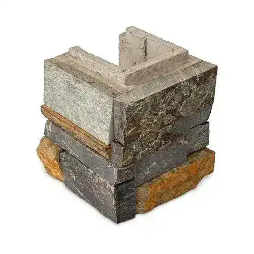 BLOCSMART GRAMPIANS LIMESTONE HALF END BLOCK - LEFT CORNER 165X202X202