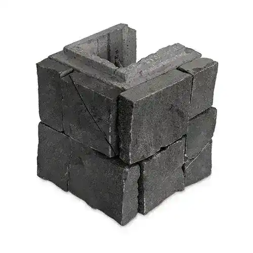 BLOCSMART MELBOURNE BASALT HALF END BLOCK - RIGHT CORNER 165X202X202