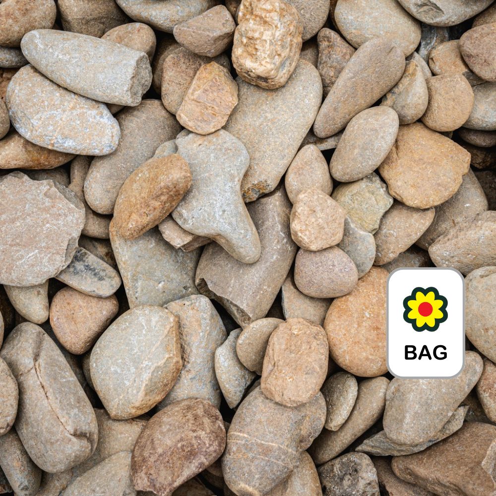 50MM - 150MM ALPINE RIVER PEBBLES - BAG