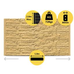 [321364] CONCRETE SLEEPER STANDARD STACKSTONE ROCKFACE SANDSTONE 1800X200X80MM