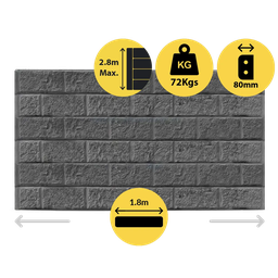 [321369] CONCRETE SLEEPER STANDARD BLOCK FACE CHARCOAL 1800X200X80MM