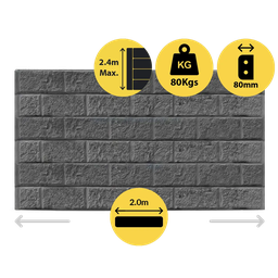 [321370] CONCRETE SLEEPER STANDARD BLOCK FACE CHARCOAL 2000X200X80MM