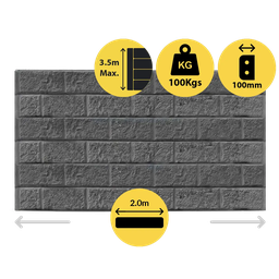 [321373] CONCRETE SLEEPER HEAVY DUTY BLOCK FACE CHARCOAL 2000X200X100MM